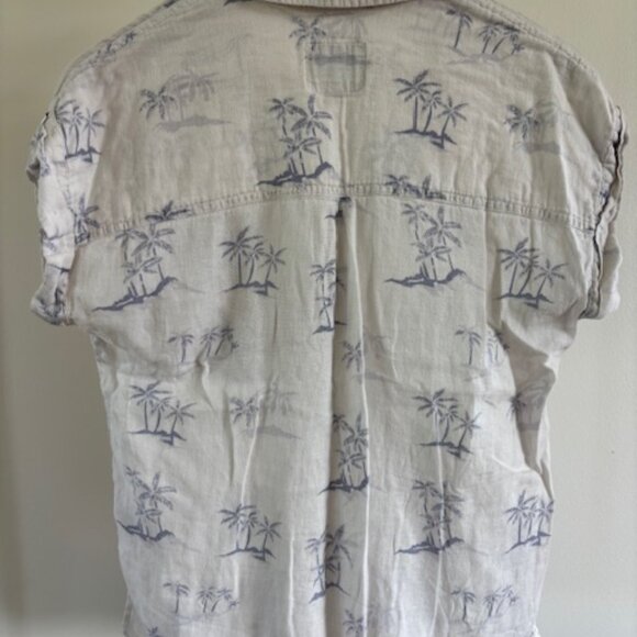 Rails Whitney Button Down – Blue Hawaii Linen Blend Shirt Sz S - Picture 2 of 5